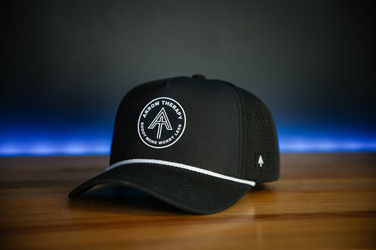SHOOT MORE WORRY LESS HAT BLACK
